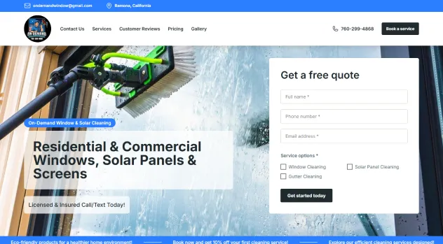 On-Demand Window & Solar Cleaning