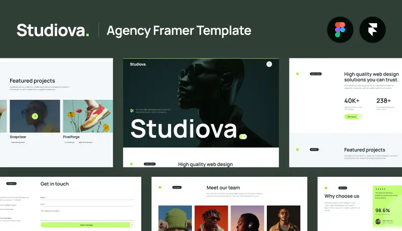 Studiova Creative Agency Framer Template
