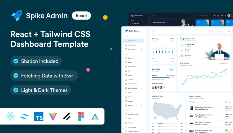 Spike React Tailwind Admin Template
